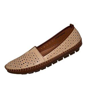 Patrizia by Spring Step Pavri Beige/Tan Moccasin Flats Drivers size 10 NEW